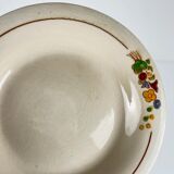 Longwy compote dish, early 20th century, floral decoration.