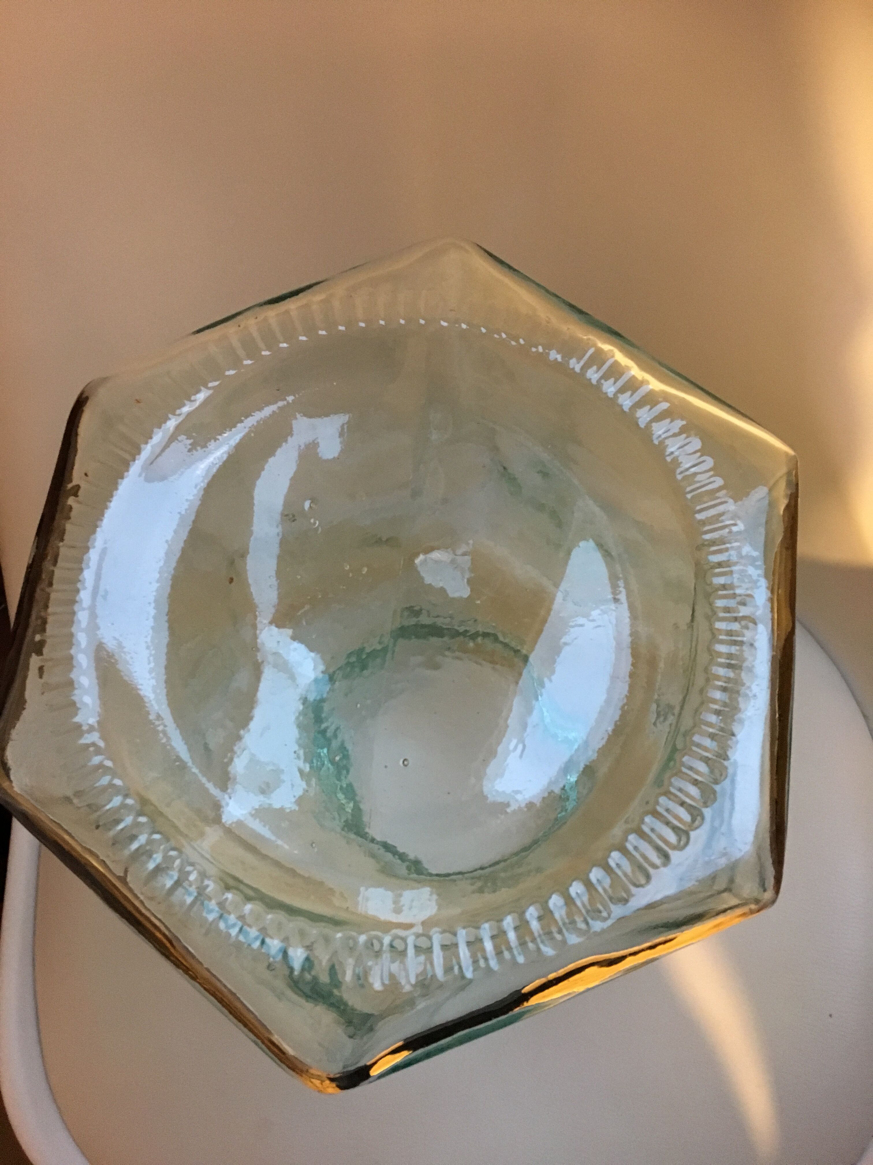 Former large hexagonal glass jar