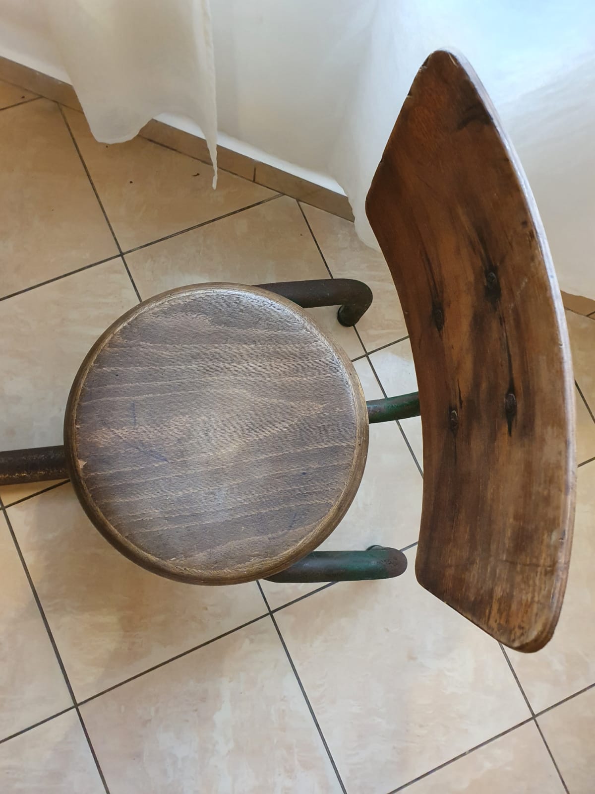 Wooden and metal school desk