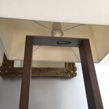 Lampe de table, bois exotique & alu brossé, design by natuzzi italy c1990