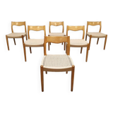 Danish vintage oak papercord dining chairs ‘Wabi-Sabi’