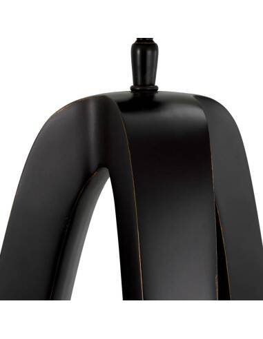 Pair of table lamps in patinated bronze with black granite bases