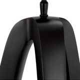 Pair of table lamps in patinated bronze with black granite bases