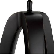 Pair of table lamps in patinated bronze with black granite bases