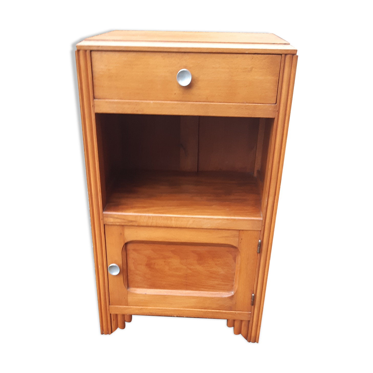 Golden oak 1950s bedside