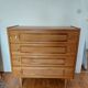 Commode bois et rotin vintage