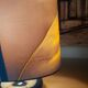 Ceramic lamp, Montclus art workshop, silk lampshade, hand painted