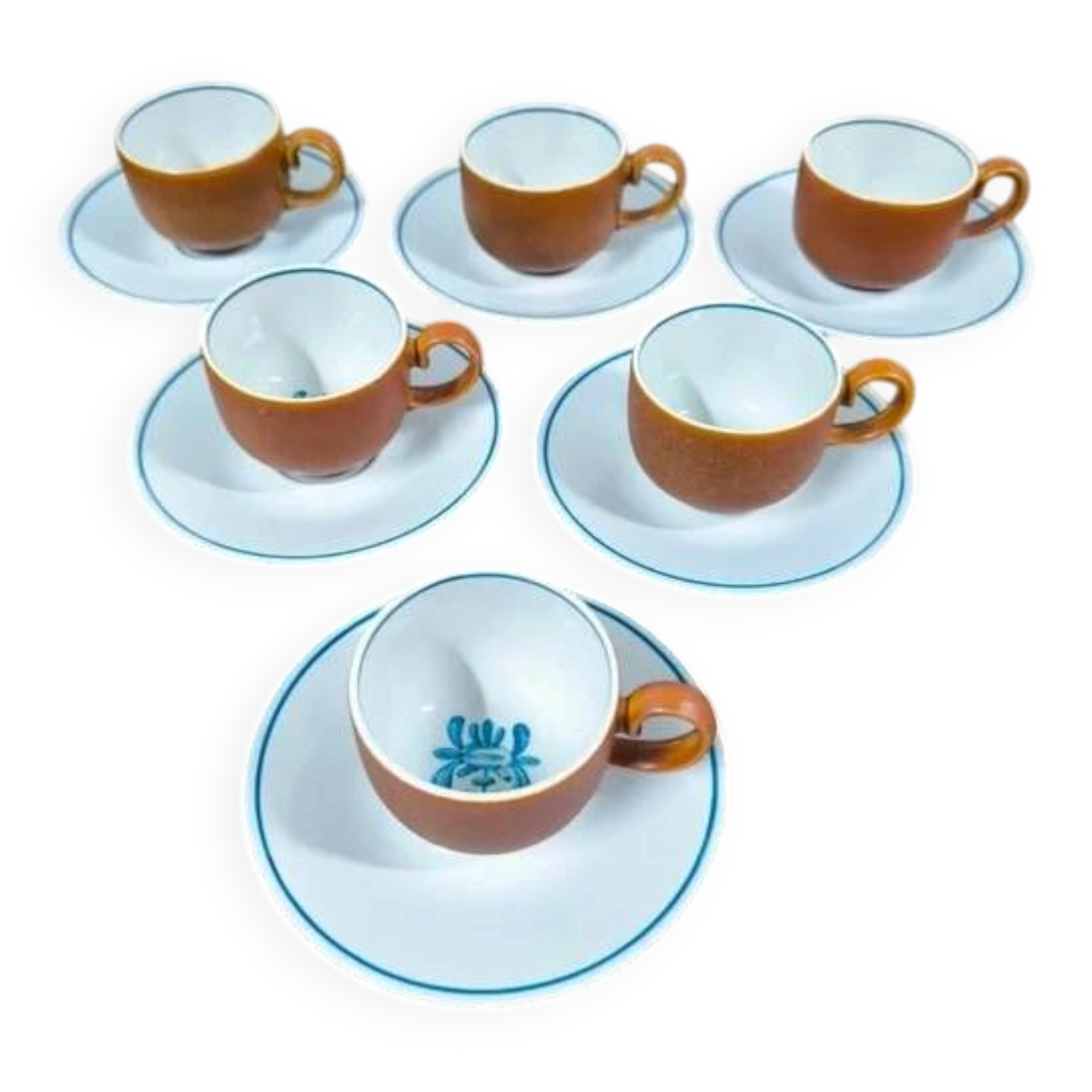 Ensemble de 6 tasses + sous tasse Villeroy et Boch Chekiang