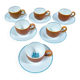 Ensemble de 6 tasses + sous tasse Villeroy et Boch Chekiang