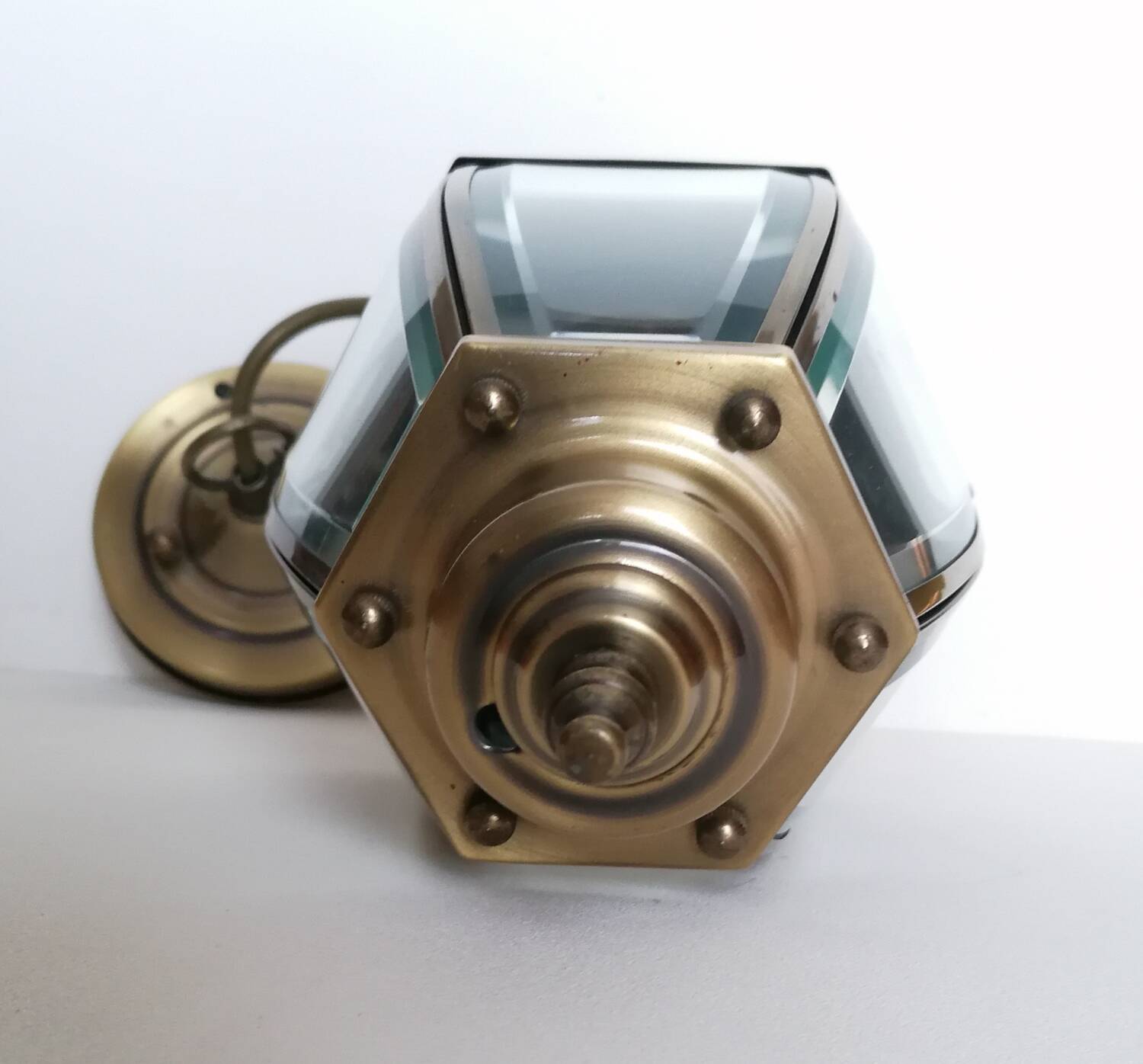 Suspension lanterne verres biseautés 6 faces