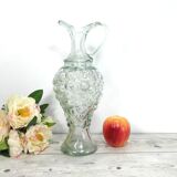 Glass pitcher, grape cluster wine carafe