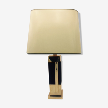 Lampe en bronze et feutrine noire