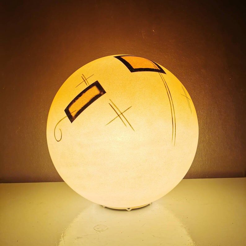 Glass globe lamp from the 1980s