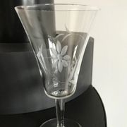 Set of 6 glasses of wine, water crystal engraved years 50-60