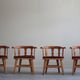 Set of 4 modern Norwegian armchairs by Krogenæs, solid pine, 1950s.