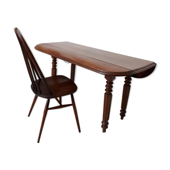 Set table desk late XIXEme and his chair Ercol
