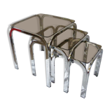 Trio of square pull out tables