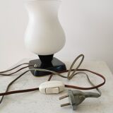 Mid Century Opaline Glass Table Lamp: Retro Bedside Lighting, 1960s Yugosla