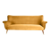Three-seater velvet sofa, German, 1960s, mustard, restored.