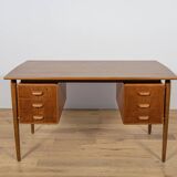 Bureau en teck autoportant de style moderne du milieu du XXe siècle, Danemark, années 1960