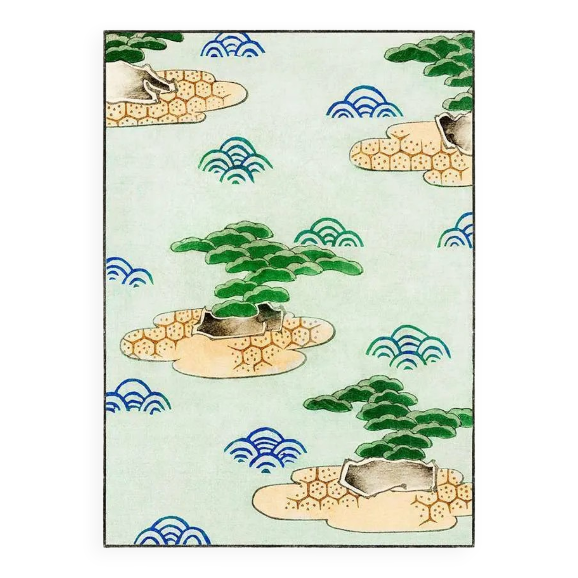 Watanabe Seitei bonsai motif Japanese island design