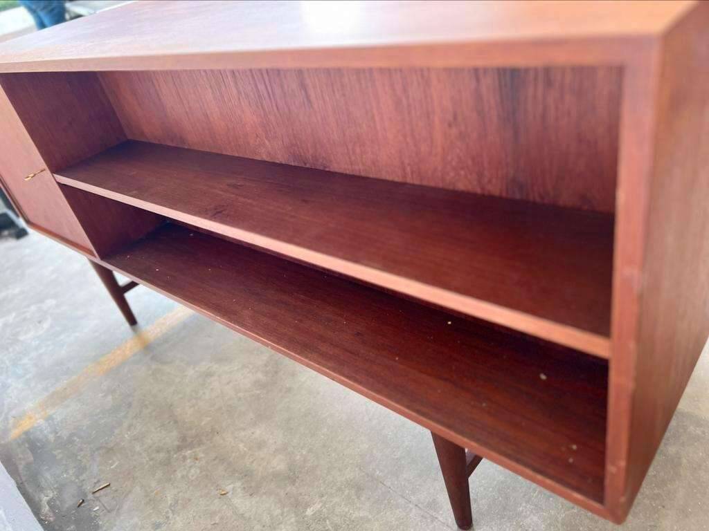 Vintage teak desk: double sided