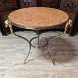 Neoclassical pedestal table with ram's head