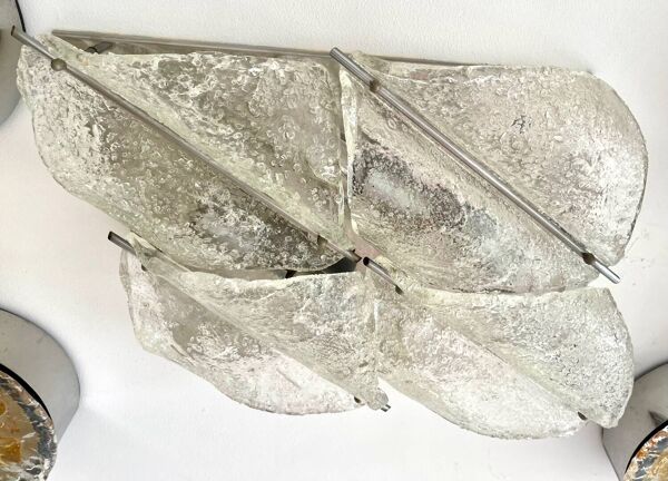 Toni zucherri par Mazzega verre murano ice frost , Italie 1970