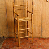 Mulched high chair, turned wood