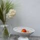 White woven ceramic fruit bowl
