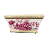 Cache pot de fleur en céramique à décor fleur