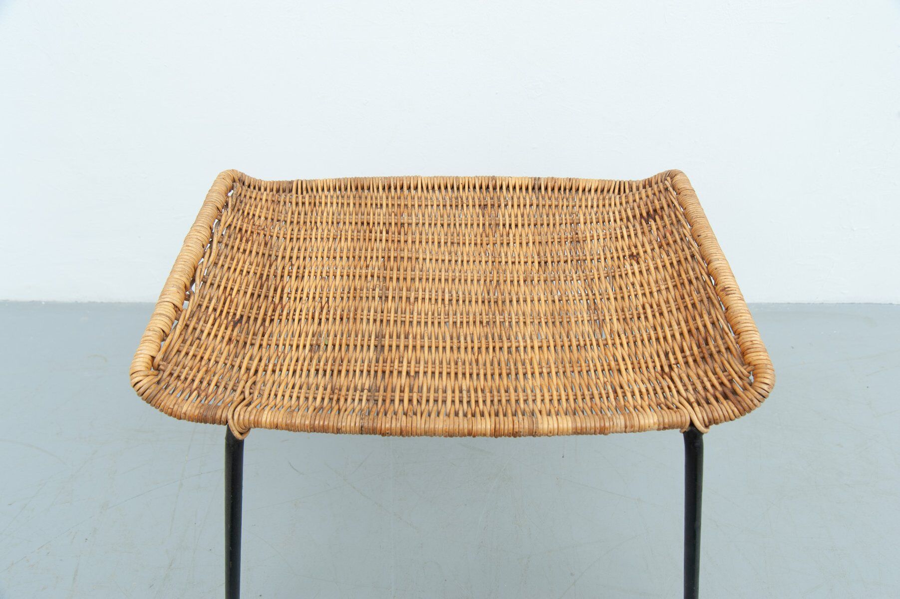 Gian Franco Legler attributed rattan stool, 1950s