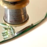 Vintage beveled oval table mirror