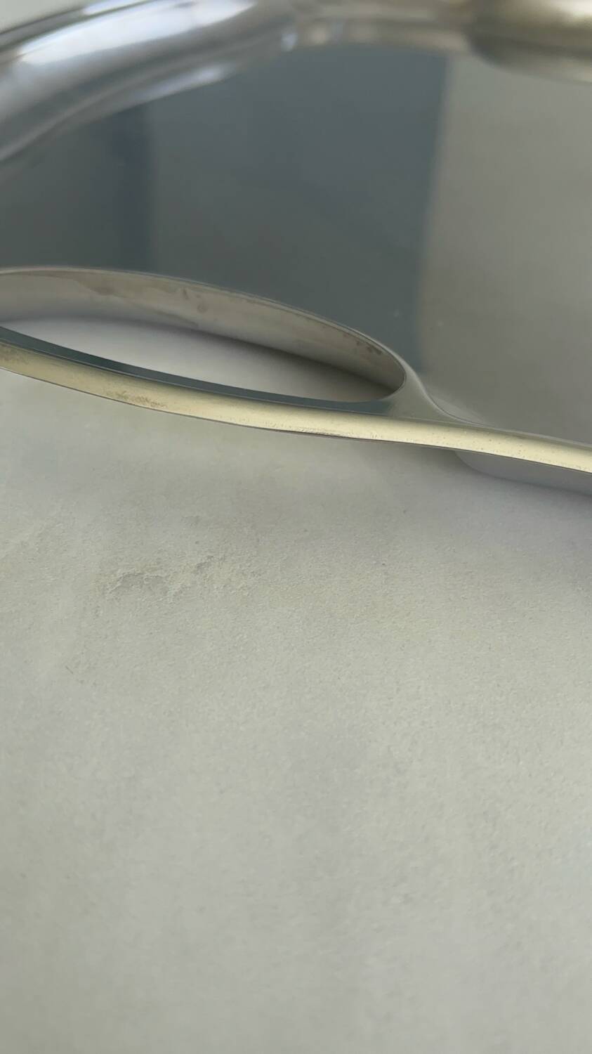 Stainless steel serving tray – Vintage silver-plated metal dish French design