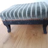 Wooden and velvet footrest