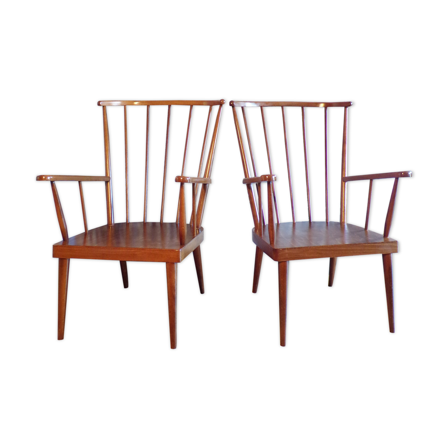Pair of Baumann fan chairs
