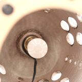 Large brown ceramic lamp signed, 1970s
