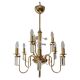 Crystal and gilded brass chandelier Mid Century 1970s