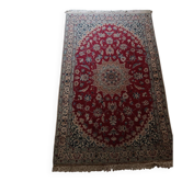 Red and ivory Persian-inspired rug 180 x 100 cm