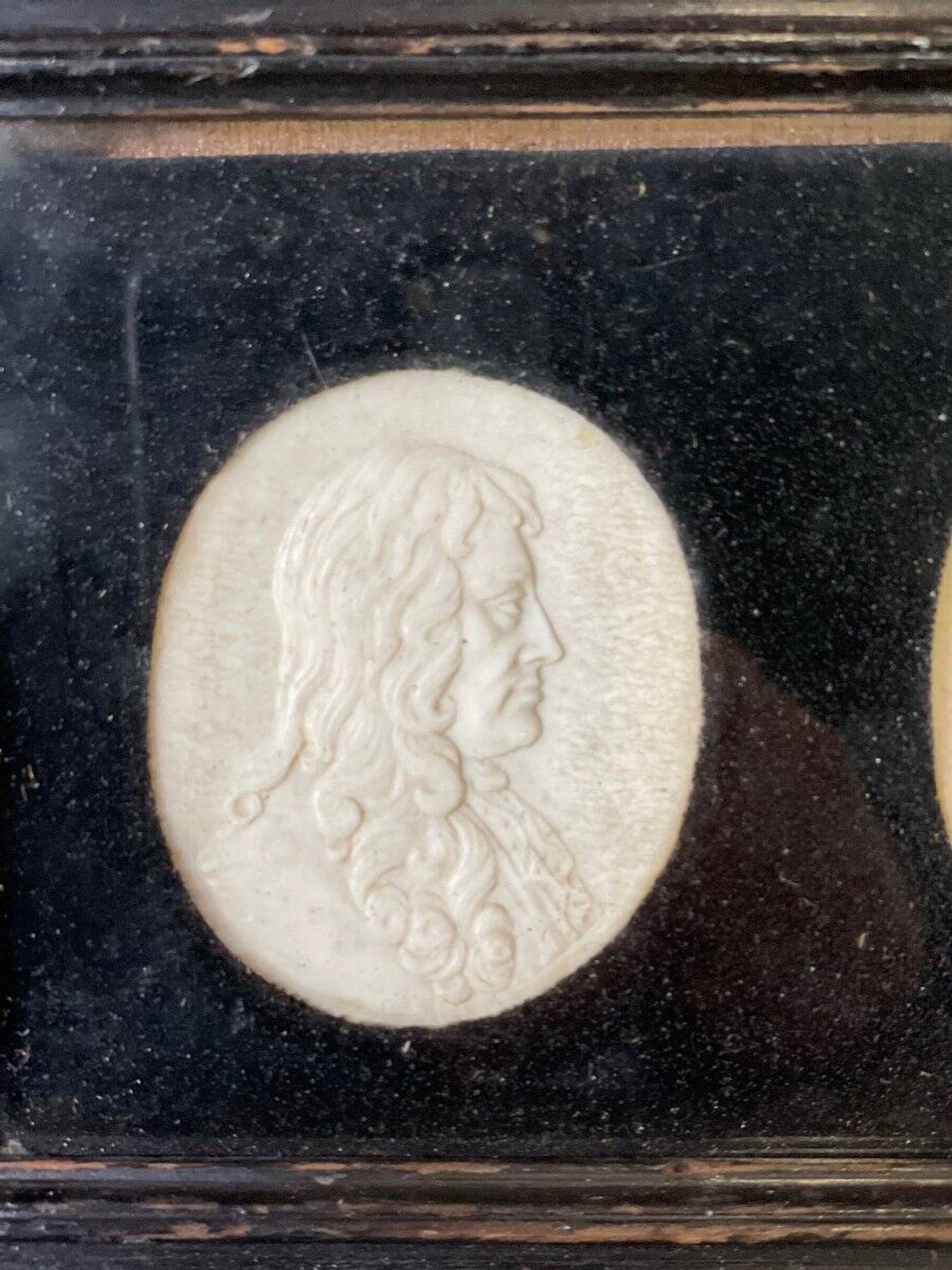 Sculpted ivory portrait suite, England circa 1880, sold in accordance with CITES regulations.
