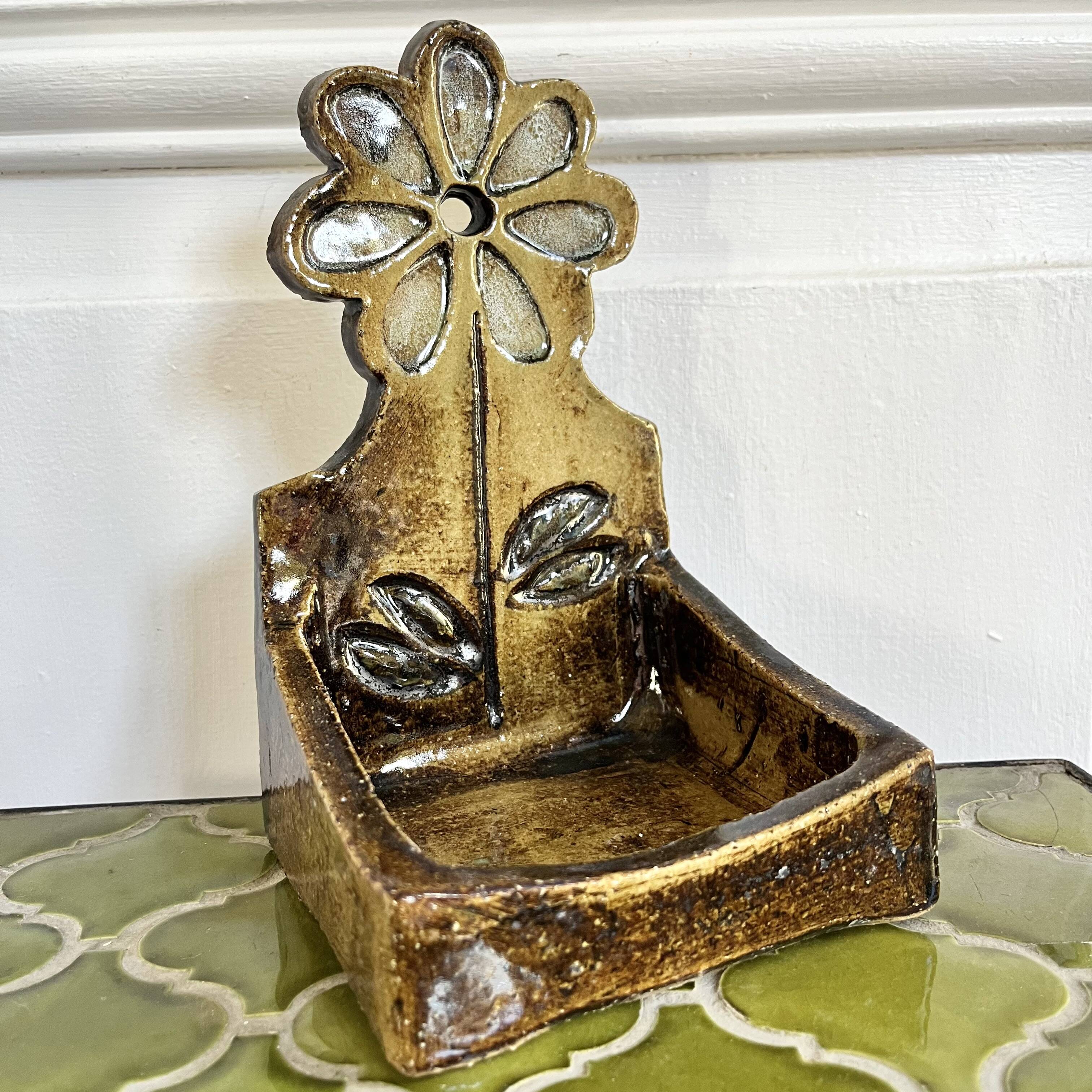 Ceramic soap dish/pocket tray Le Trident, 60s/70s, Vallauris