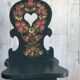 Set of 3 vintage wooden accent chairs, painted in multicolour with floral decoration (1920s)