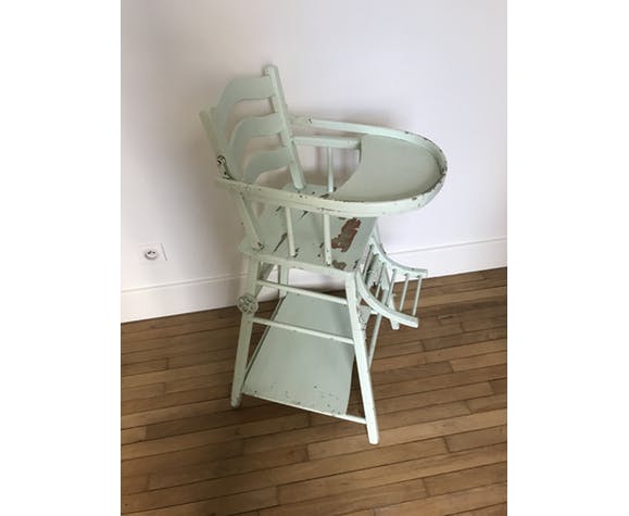 Chaise haute bébé transformable années 50