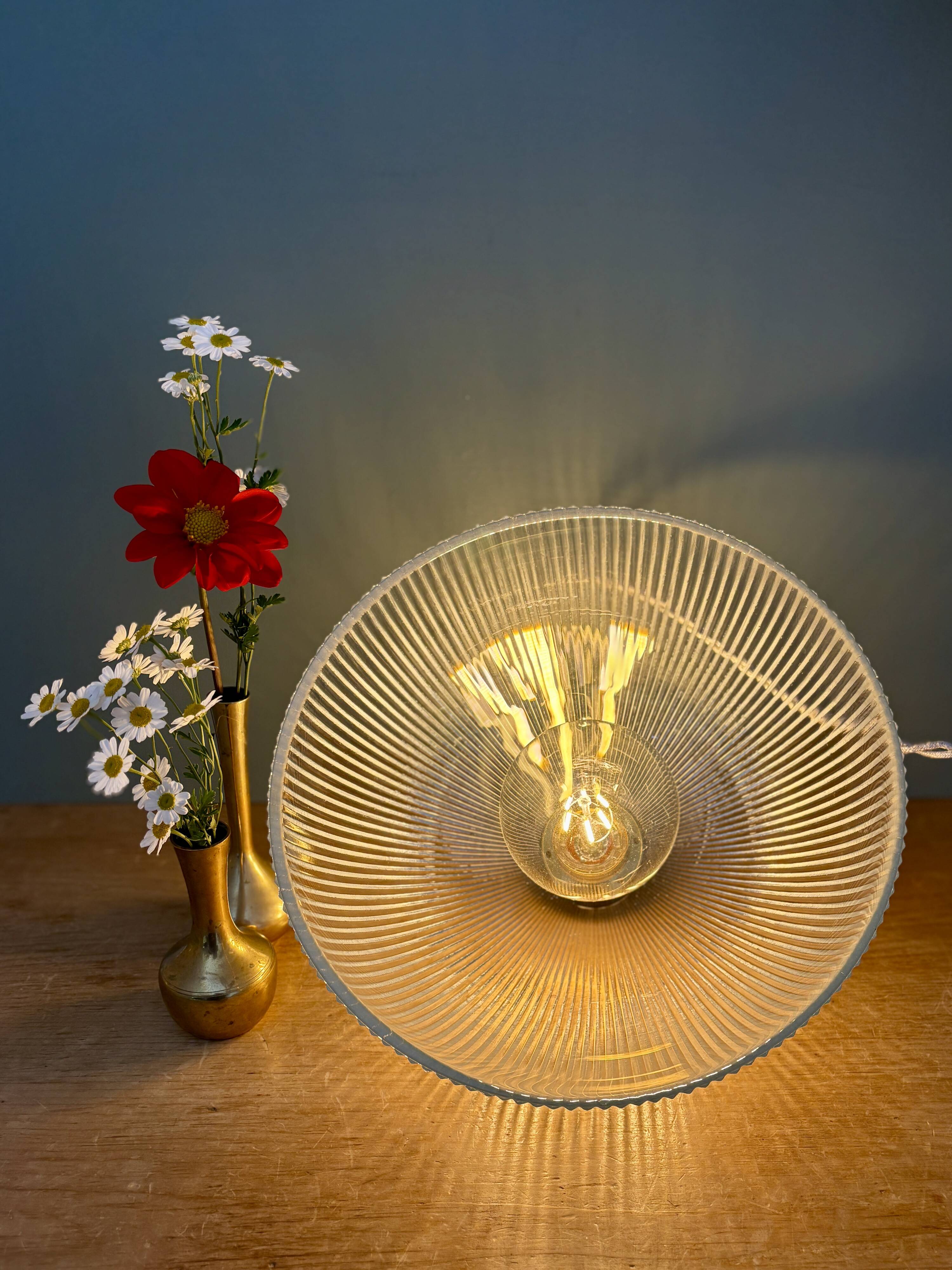 Striped glass pendant light