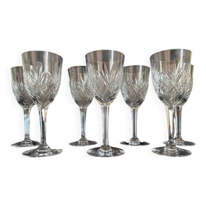 6 grands verres en cristal