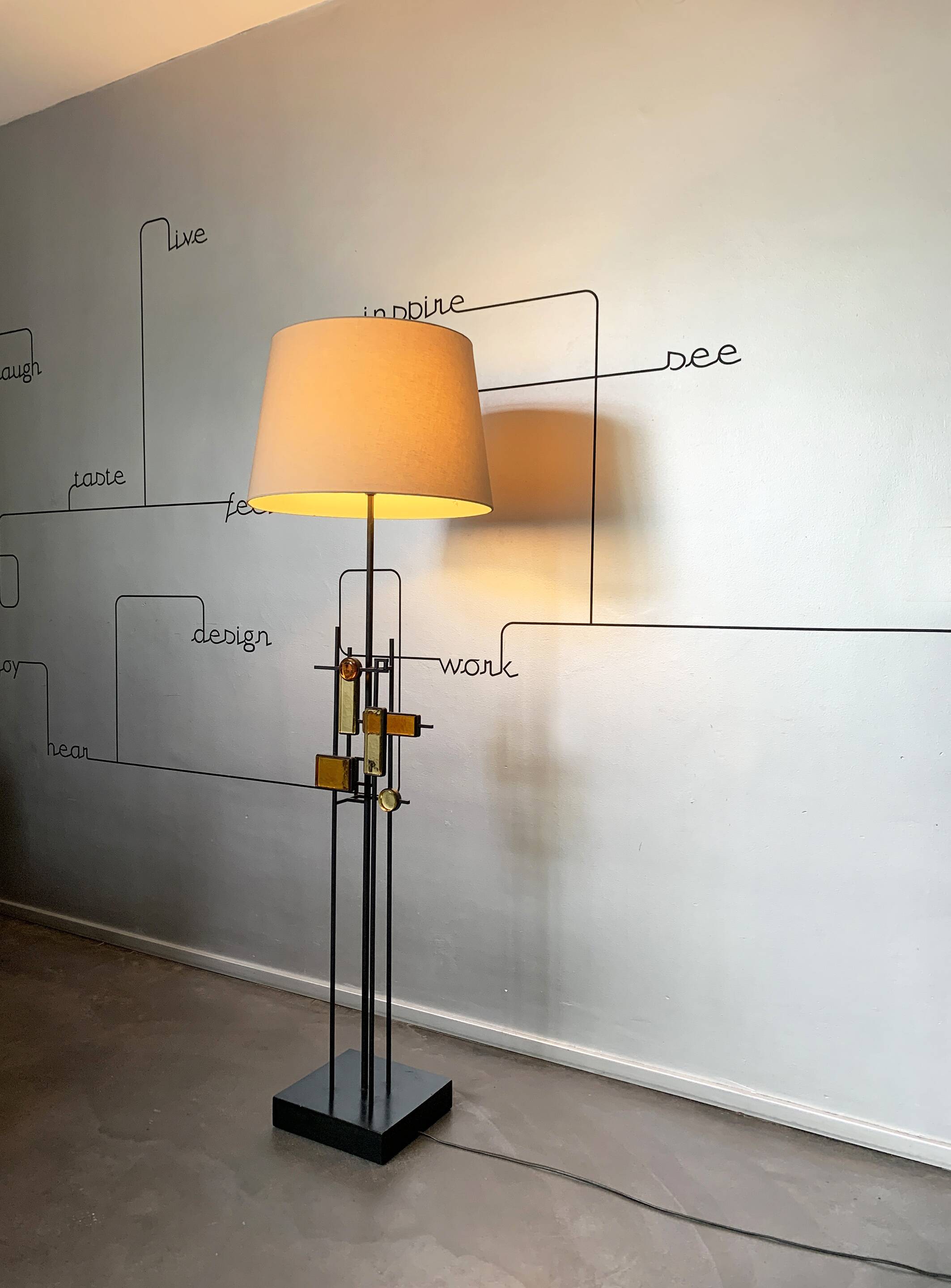 Scandinavian floor lamp, Svend Aage Holm Sorensen, Denmark 1960s