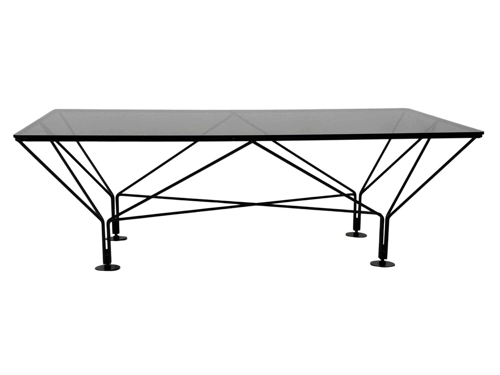 Vintage Coffee Table With Smoked Glass 80's Design