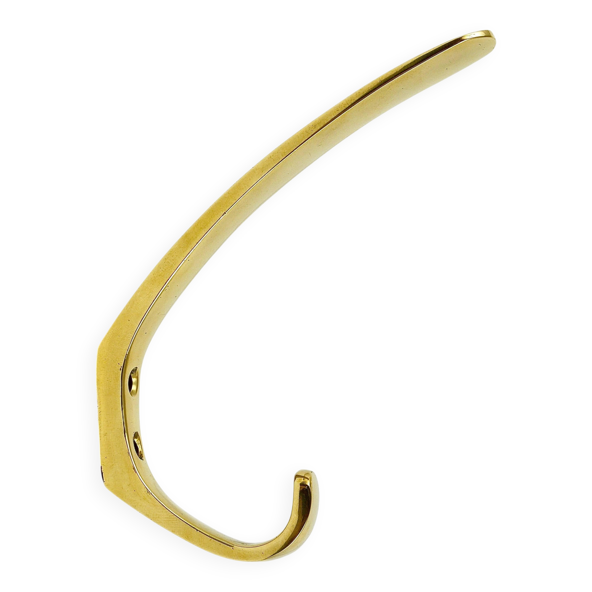 Up to four mid-century brass wall hooks by Herta Baller, Austria, 1950s.