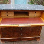 Commode secrétaire d'époque Louis Philippe en noyer du 19e siècle