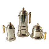 Kontessa VEV Vigano 4-cup Italian coffee maker with sugar bowl and milk jug - 18/10 stainless steel